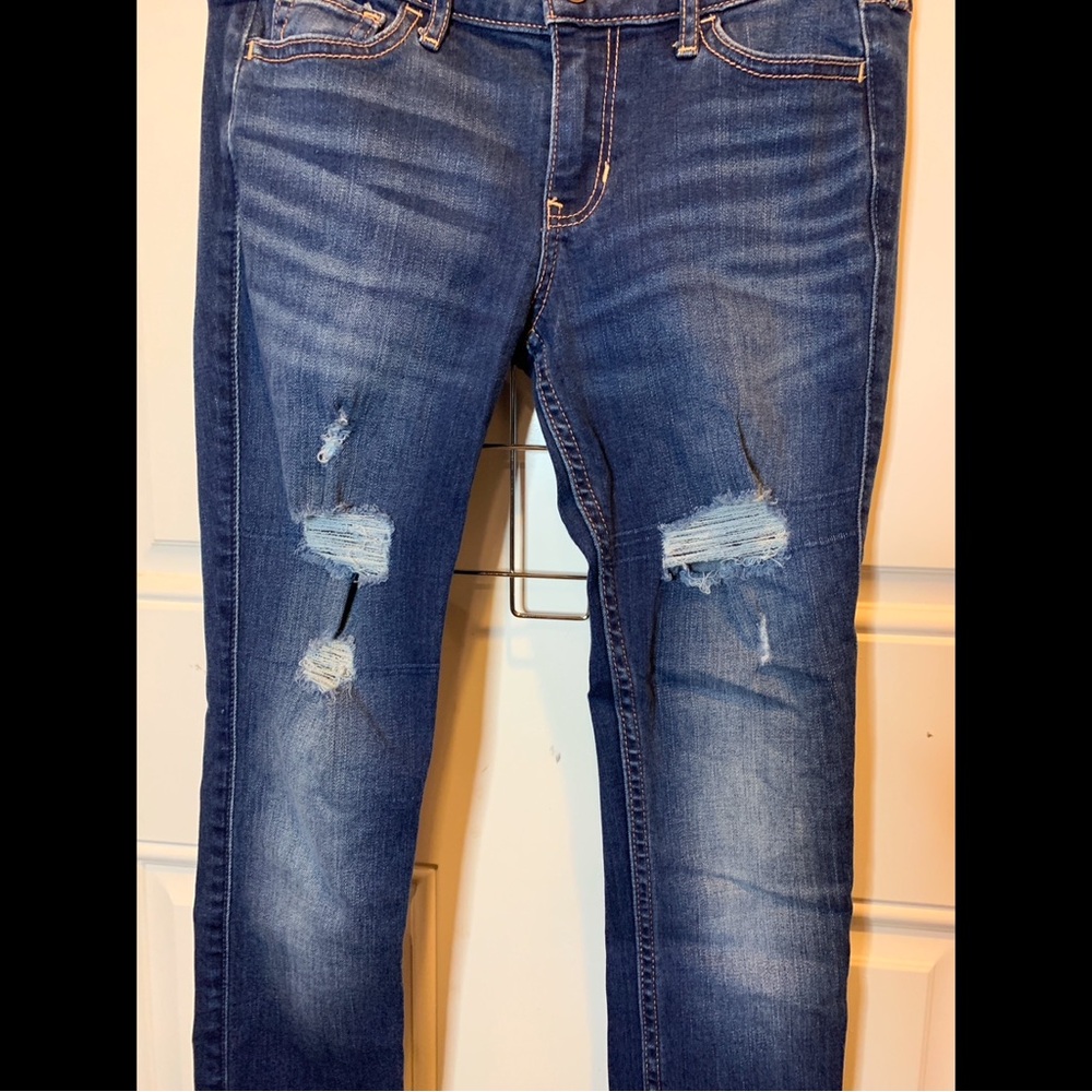 Hollister Dark Blue Distressed Skinny Jeans - Picture 2 of 7